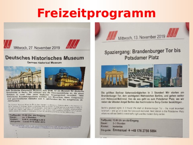 Freizeitprogramm 