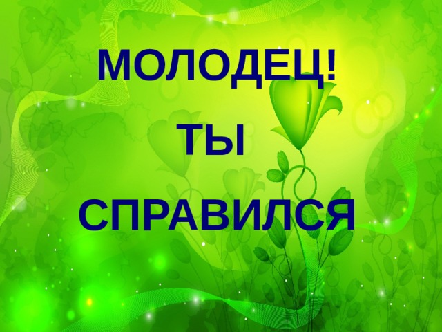 МОЛОДЕЦ! ТЫ СПРАВИЛСЯ 