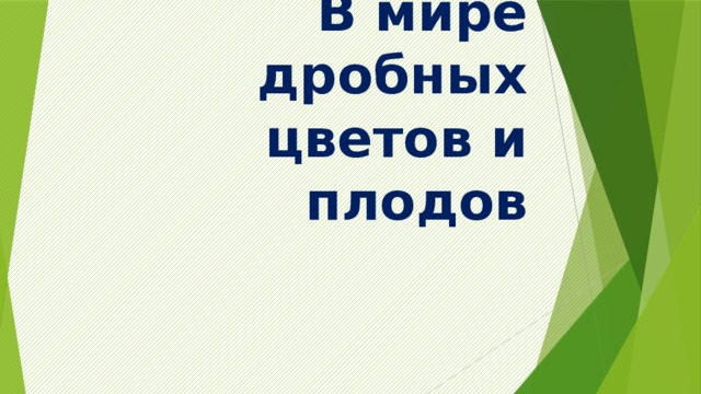 В мире дробных цветов и плодов 