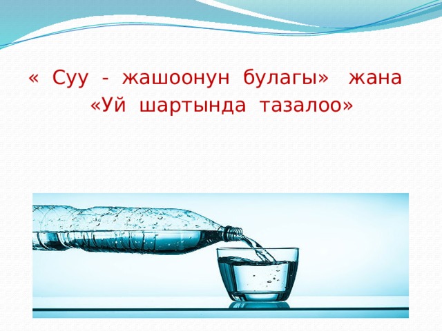« Суу - жашоонун булагы» жана «Уй шартында тазалоо» 