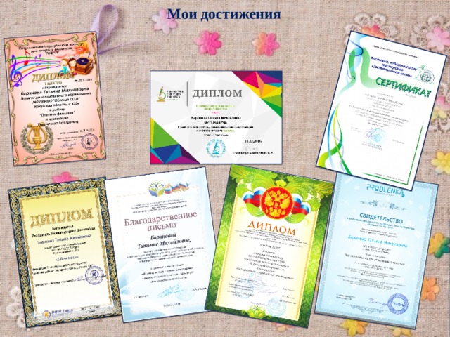 Мои достижения 