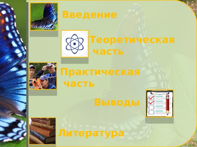 Ц Введение Теоретическая  часть Практическая  часть Выводы Литература 