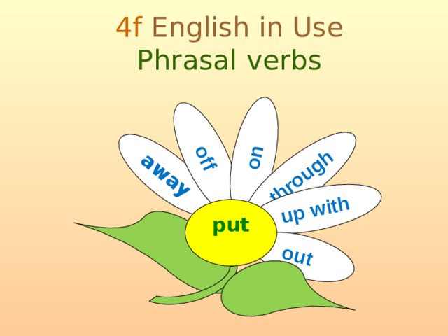 away off on through up with  out 4f English in Use Phrasal verbs put  