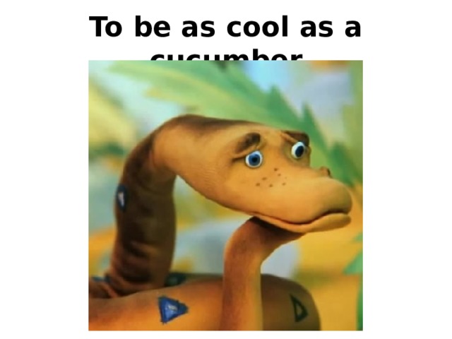 To be as cool as a cucumber 
