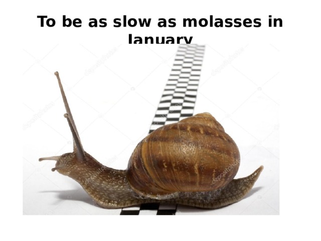 To be as slow as molasses in January 