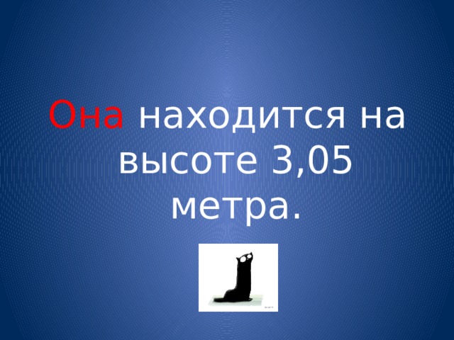 Она находится на высоте 3,05 метра. 