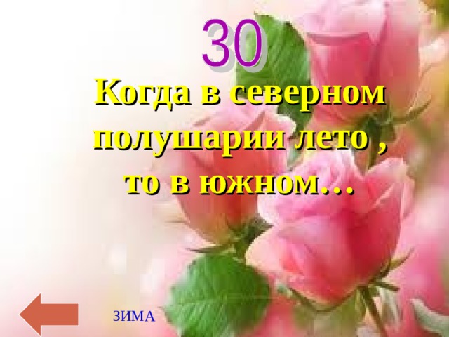 Когда в северном полушарии лето ,  то в южном… ЗИМА 