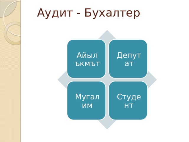  Аудит - Бухалтер Айыл ъкмът Депутат Мугалим Студент 