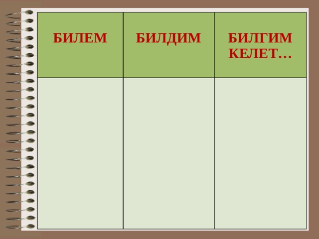  Билем  Билдим   Билгим келет…  