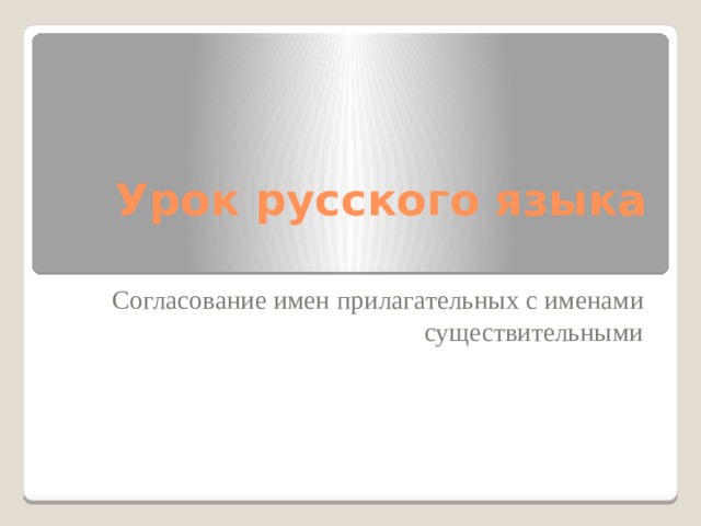 Урок русского языка   Согласование имен прилагательных с именами существительными . 