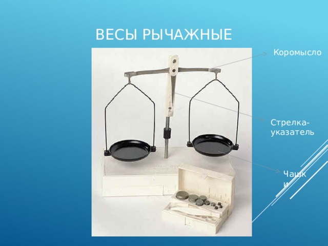 Весы рычажные Коромысло Стрелка-указатель Чашки 