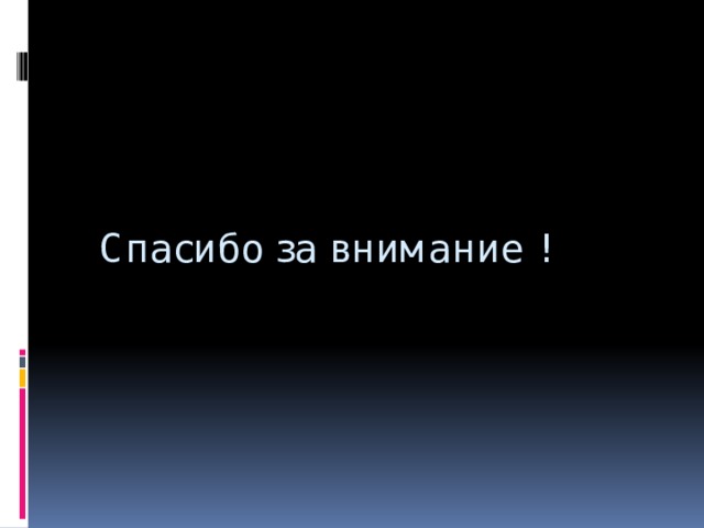 Спасибо за внимание ! 