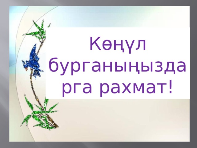 Көңүл бурганыңыздарга рахмат! 