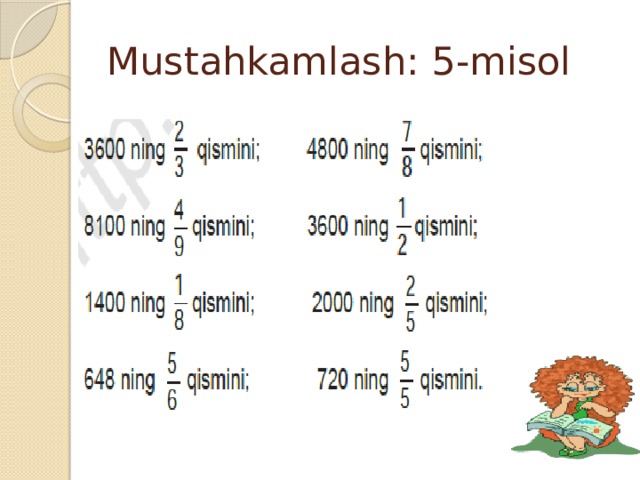 Mustahkamlash: 5-misol 