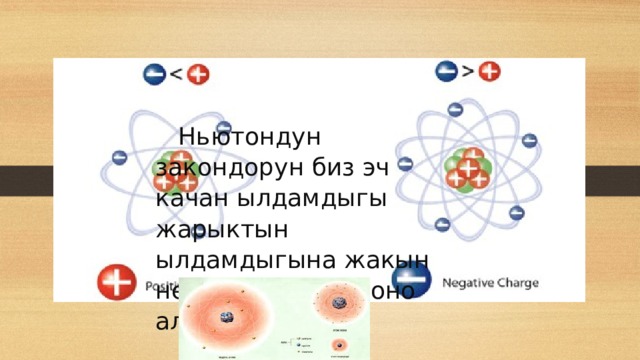  Ньютондун закондорун биз эч качан ылдамдыгы жарыктын ылдамдыгына жакын нерселерге колдоно албайбыз. 