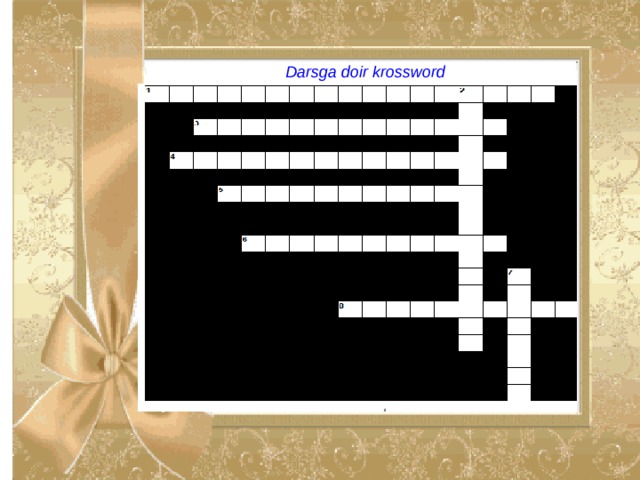 Darsga doir krossword  