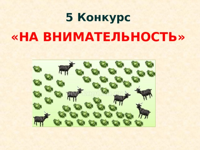 5 Конкурс «НА ВНИМАТЕЛЬНОСТЬ» 