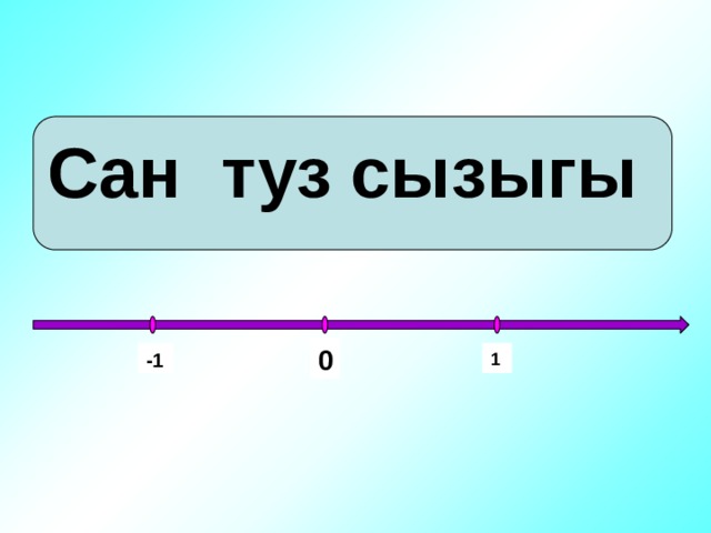 Сан туз сызыгы     0 1 -1 