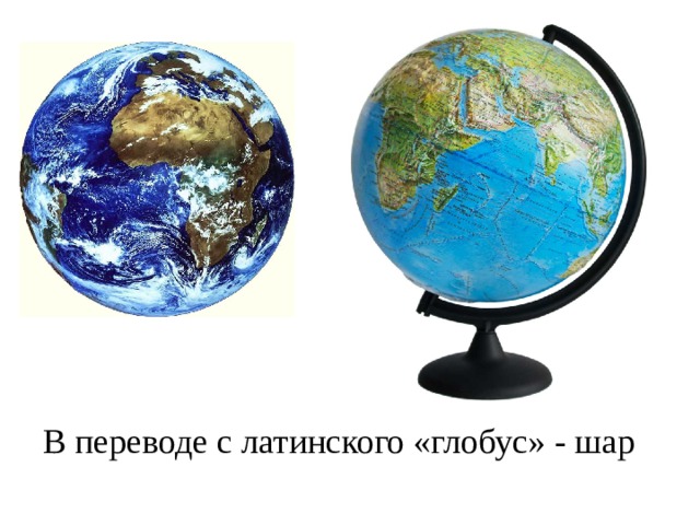 В переводе с латинского «глобус» - шар 