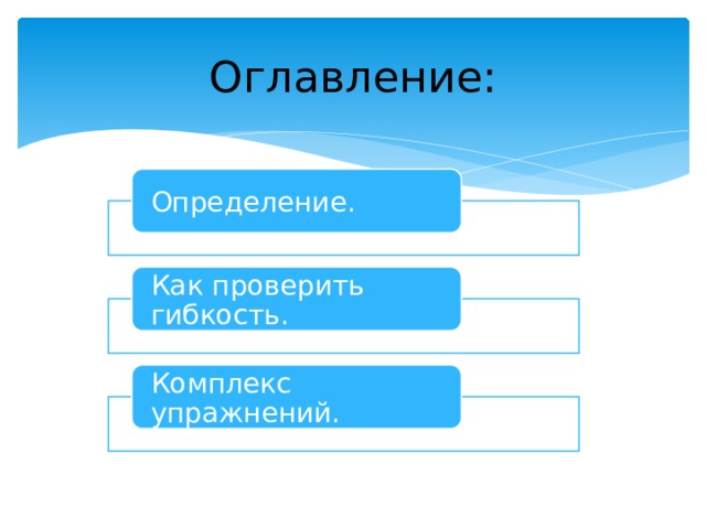 Оглавление: Определение. Как проверить гибкость. Комплекс упражнений. 