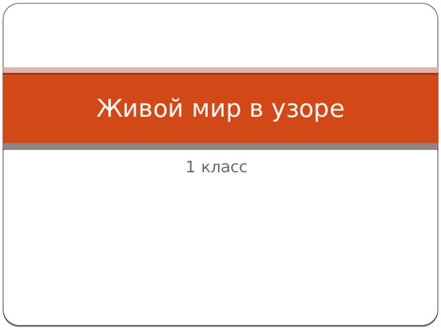 Живой мир в узоре 1 класс 