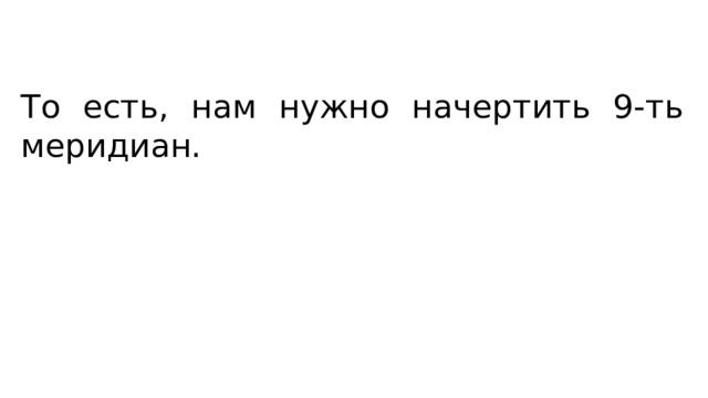 То есть, нам нужно начертить 9-ть меридиан. 
