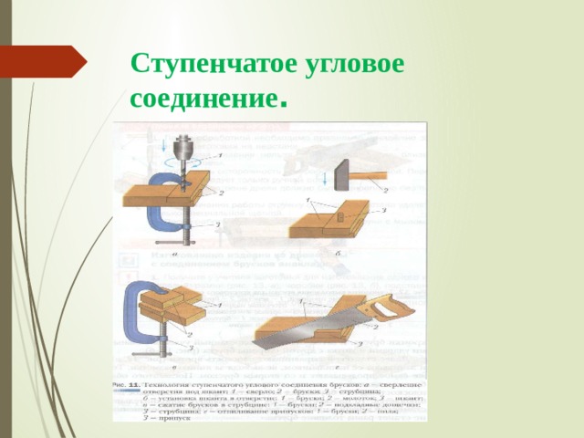 Ступенчатое угловое соединение .