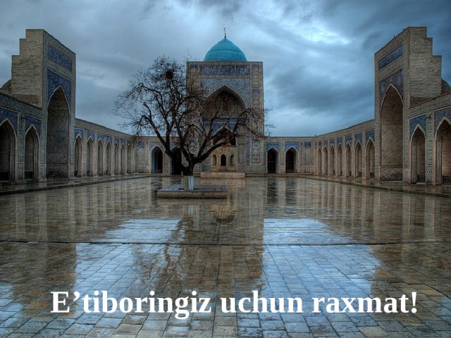 E’tiboringiz uchun raxmat !  