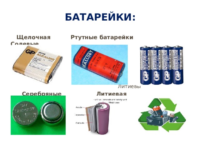 Батарейки:  Щелочная    Ртутные батарейки   Солевые  Литиевы  Серебряные Литиевая       