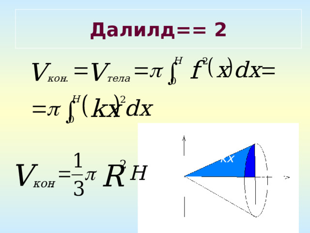 Далилд== 2   y=kx  O R  X 