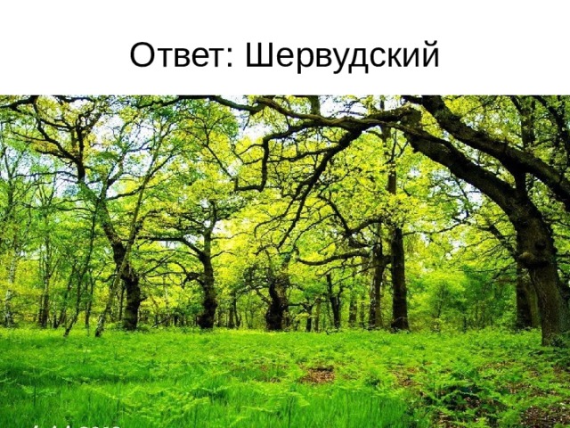Ответ: Шервудский 