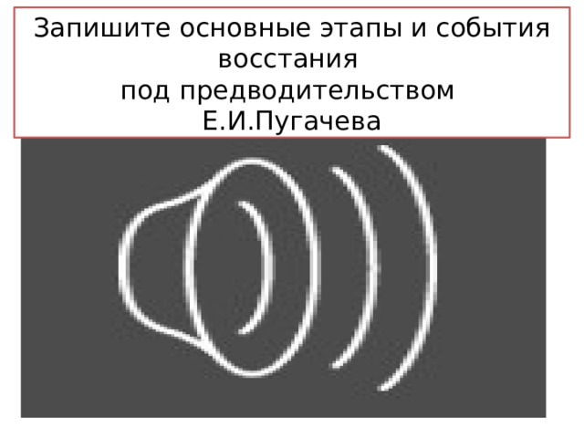 Запишите основные этапы и события восстания под предводительством Е.И.Пугачева 