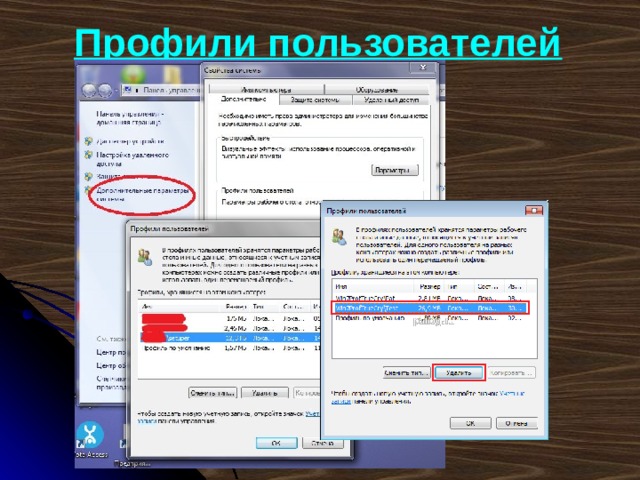 Профили пользователей 