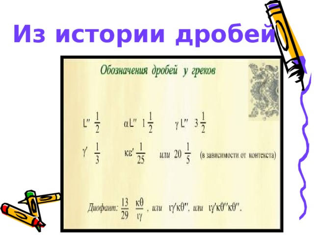 Из истории дробей 