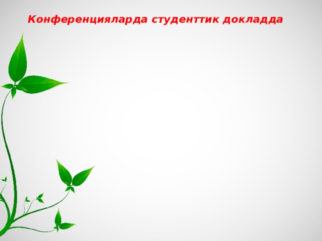 Конференцияларда студенттик докладда  