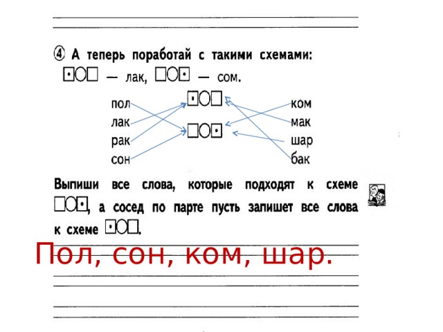 Пол, сон, ком, шар. 