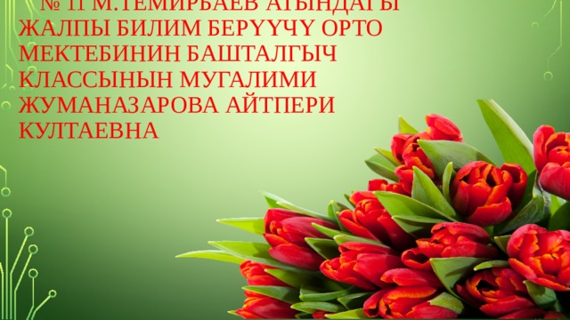  № 11 м.т емирбаев атындагы жалпы билим берүүчү орто мектебинин башталгыч классынын мугалими Жуманазарова Айтпери Култаевна 