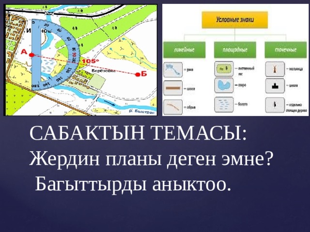      САБАКТЫН ТЕМАСЫ:  Жердин планы деген эмне?  Багыттырды аныктоо. 
