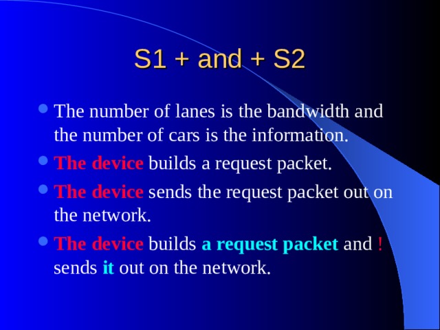 The device The device The device a request packet ! it 