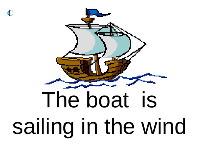 The boat is sailing in the wind 