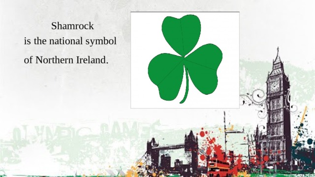 Shamrock is the national symbol of Northern Ireland. 