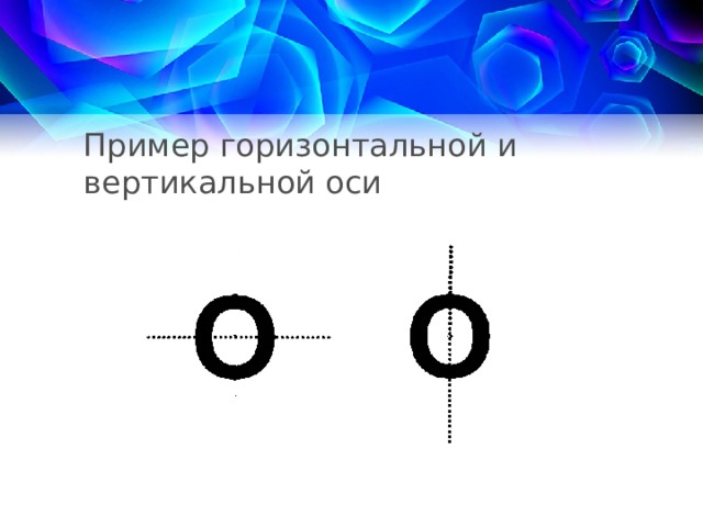 Пример горизонтальной и вертикальной оси 