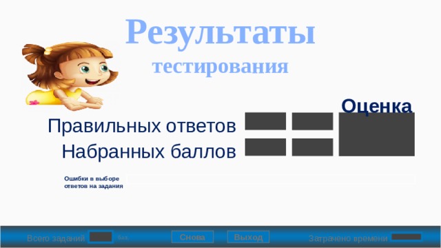 Результаты  тестирования Оценка Правильных ответов Набранных баллов Ошибки в выборе ответов на задания : В конструкторе использована идея перемещения объектов в режиме просмотра демонстрации, предложенная Гансом Хофманом (Hans Werner Hofmann hw@lemitec.de)  Снова Выход Всего заданий  бал. Затрачено времени 28 