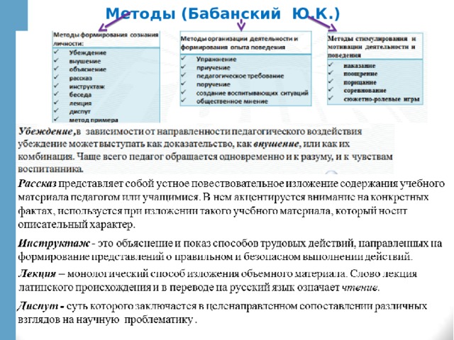 Методы (Бабанский Ю.К.) 