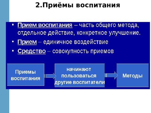 2.Приёмы  воспитания 