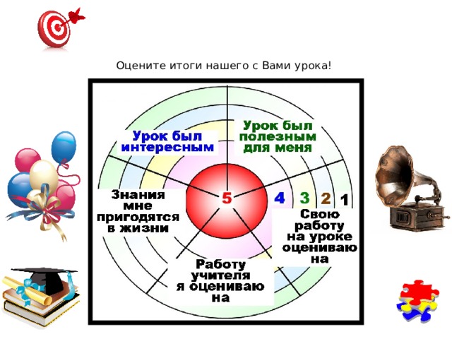 Оцените итоги нашего с Вами урока!   
