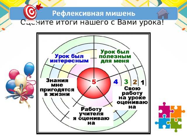 Оцените итоги нашего с Вами урока!   