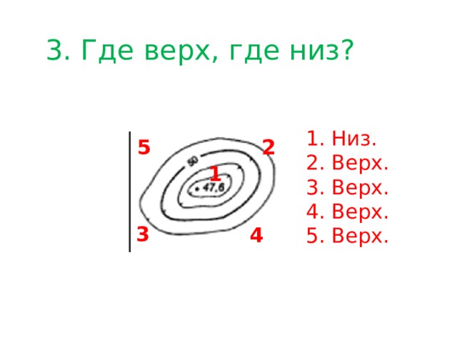 3. Где верх, где низ? 1. Низ. 2. Верх. 3. Верх. 4. Верх. 5. Верх. 2 5 1 3 4 
