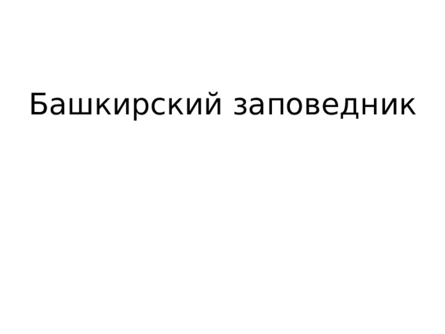 Башкирский заповедник 