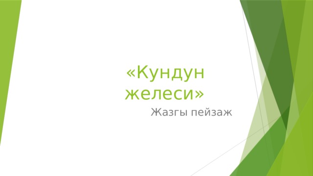 «Кундун желеси» Жазгы пейзаж 